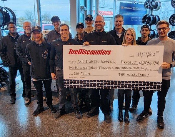 Tire Discounters raised more than $200K in customer donations for WWP.