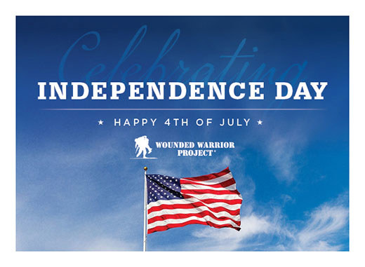 A flag and Happy 4th of July from Wounded Warrior Project
