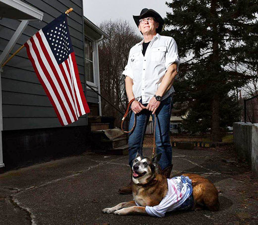 Veteran Eric Haynes and his veteran service dog Ciara.