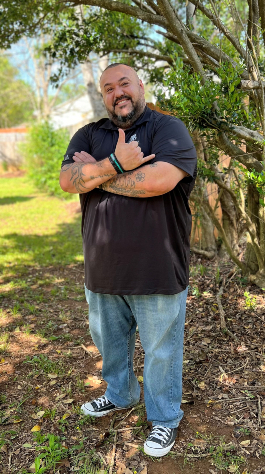 David Jurado enjoys cross-stitch to manage his PTSD symptoms.