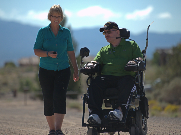 Christine Schei, caregiver and her son Erik