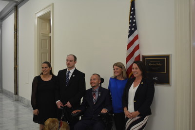 Christy and Jeff Lynch, Matt and Tracy Keil, and Rep. Martha Roby (R - District 2, Alabama) pose for a photo after meeting on June 15 to talk about the need for reproductive services for wounded veterans.