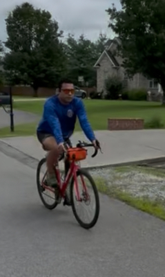 Sal rides his bike