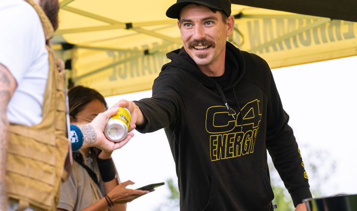 Nutrabolt's C4 Energy booth at a Carry Forward 5K event