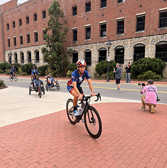 Kelly Elmlinger participates in Soldier Ride 250.
