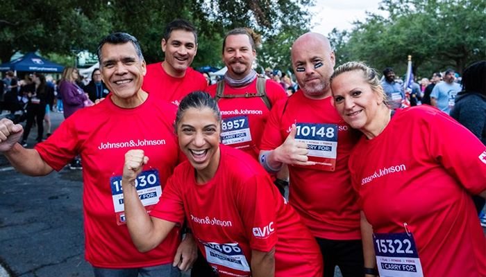 Johnson & Johnson employees support Wounded Warrior Project at Carry Forward 5K in Jacksonville, Florida. 