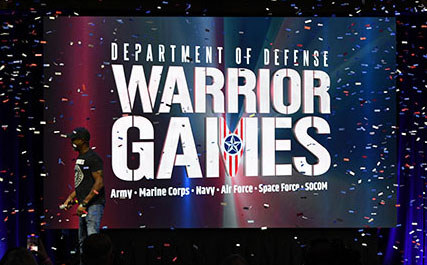 Darius Rucker leaves the stage at the opening ceremony of the DoD Warrior Games.