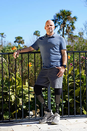 Army veteran Dan Nevins was severely injured in an IED attack. He credits Army medic Dan Smee with saving his life.