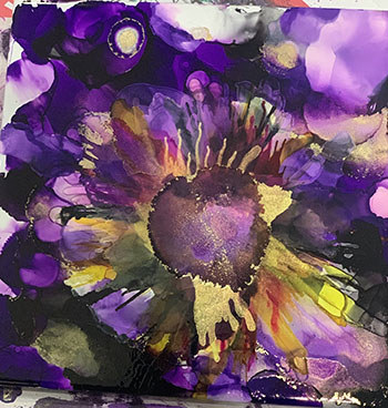 Purple Color Burst Art