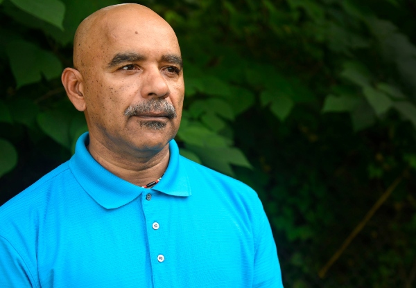 Man looking away from camera