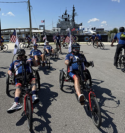 WWP Warriors take part in the first segment of Soldier Ride 250.