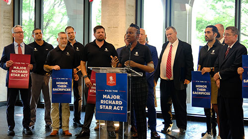 Veterans and WWP warriors advocate for the Richard Star Act during a press conference in Washington, DC.