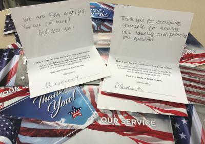 letters and packages for warriors