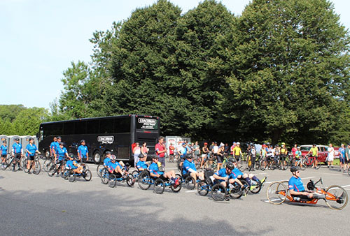 Warriors ride through the Hamptons as part of Soldier Ride-New York.